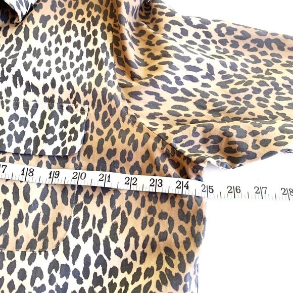 Chico's Modal Cheetah Print Button Up Long Sleeve Animal Print Tan Women’s Sz XL - Picture 9 of 12